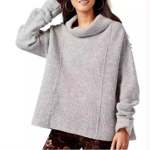 Free People Gray Cowl Neck Sweater